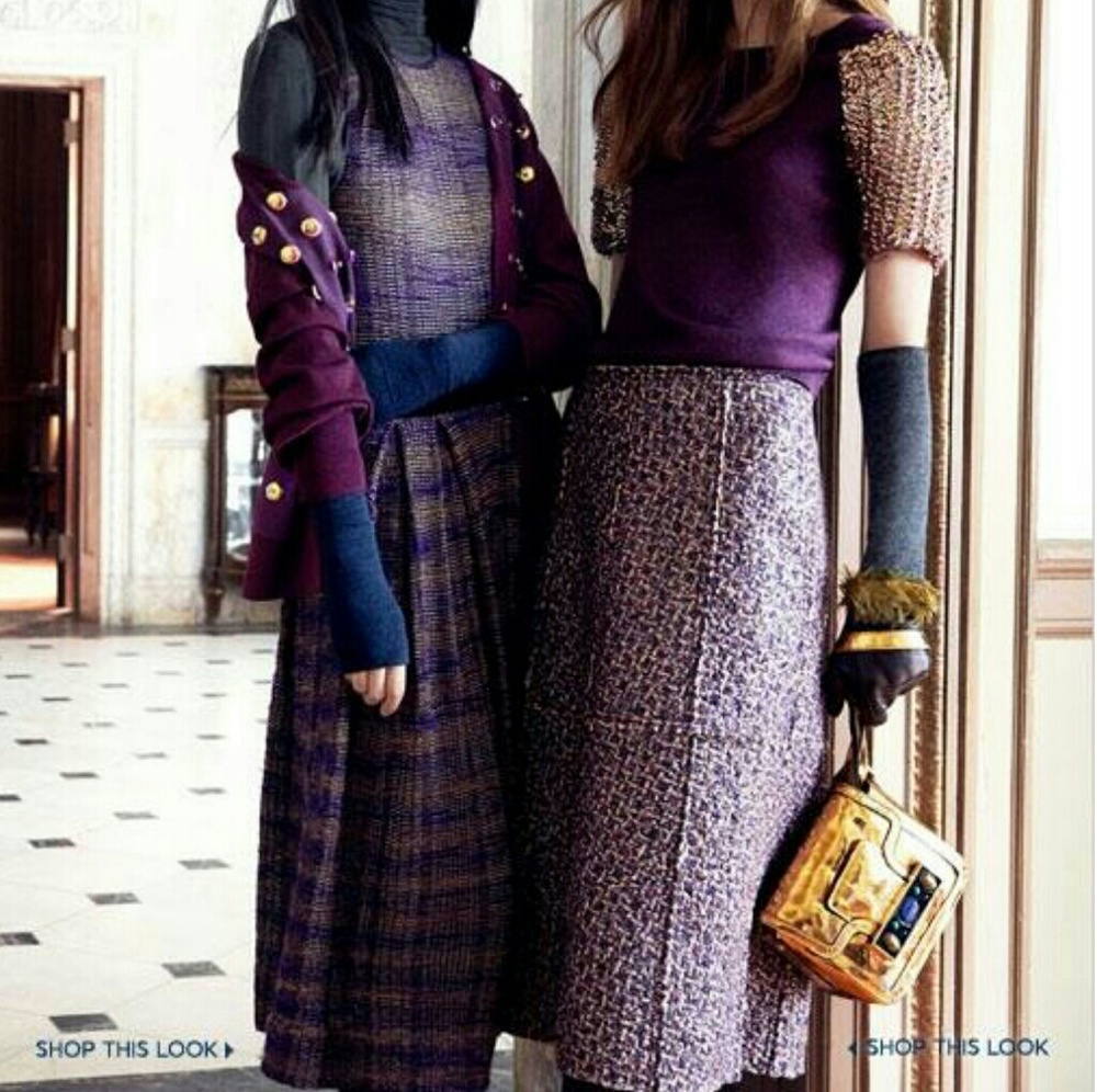 Like-New Tory Burch Boucle Tweed Sequined Skirt